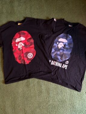 A Bathing Ape Men's blue shirt - M red shirt - S men’s